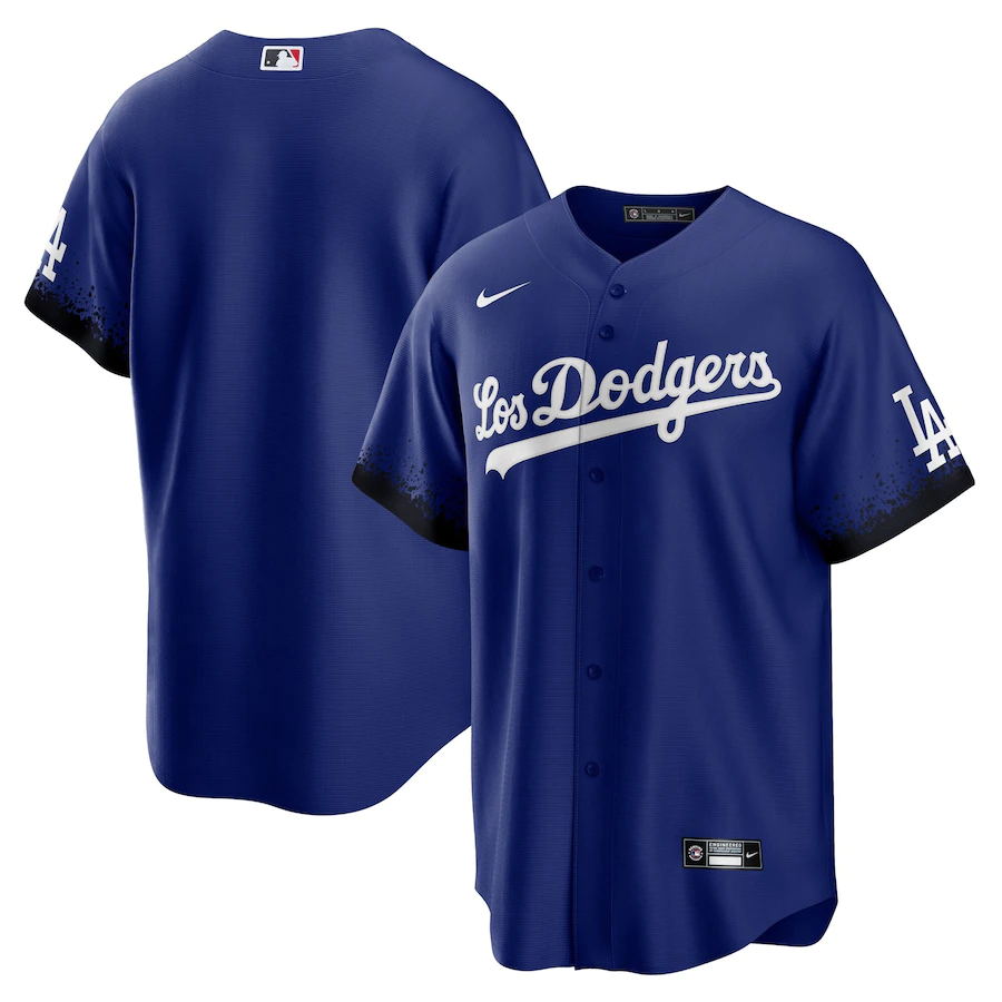Cheap Men Custom Los Angeles Dodgers Nike Official Replica City Connect Blue MLB Jersey